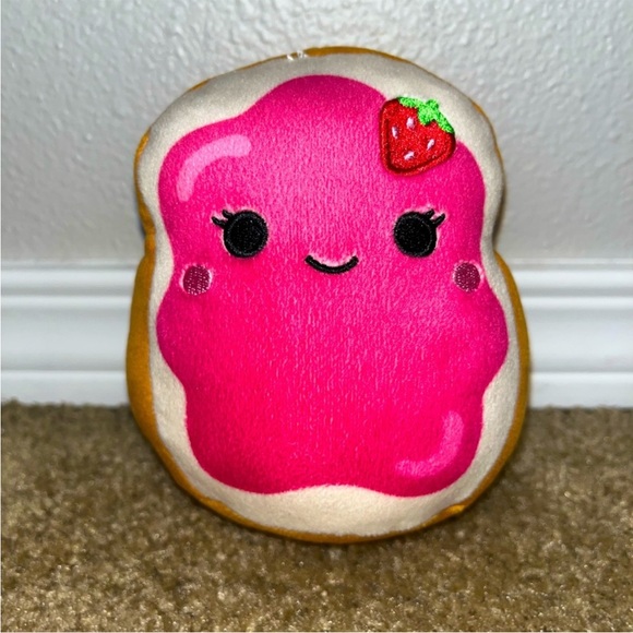 Squishmallows Other - Squishmallow Iman Strawberry Jelly Jam Toast 5” Plush Kellytoy